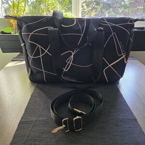 Mali + Lili Abstract Print Black Tote Bag